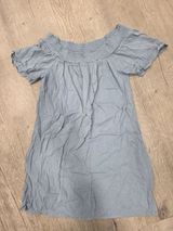 Abercrombie & Fitch Blue Off-The-Shoulder Dress XS Lightweight Cotton Blend Photo 0