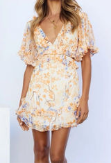 Hello molly frolic season Floral Ruffle V-Neck Mini Dress size 8 Photo 0