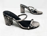 [A New Day] Snake Print Snakeskin Faux Leather Strappy Chunky Block Heels Sz 10 Photo 0