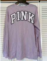 Victoria's Secret PINK Long Sleeve Henley T-Shirt Purple Dog Logo Size‎ M Y2K Photo 0