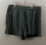 Aerie Women Green Twill Sweat Shorts Elastic Waist‎ size L Photo 0