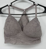Victoria's Secret Floral Lace Longline Bralette Mauve Purple Size‎ Large L/G Photo 0