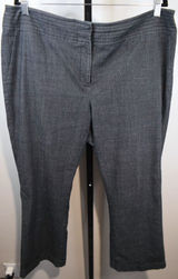 Fashion Bug Womens Gray Chambray Look Straight Leg Trousers Plus Size 18 Photo 0