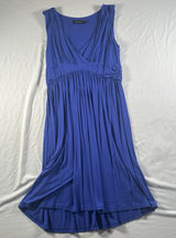 HARHAY Womens XL Blue Sleeveless Empire Waist Midi Dress Flowy Stretch Casual Photo 0