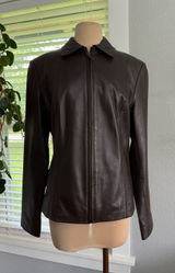 Croft & Barrow Lambskin Leather Zip Up Jacket Size Small Photo 0