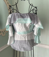 Amanda Uprichard New‎ Size P/XS Off Shoulder Ruffle Sleeve Top NWT Photo 0