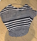 Free People Vintage Azalea Striped Dolman Top Black White Large Photo 0