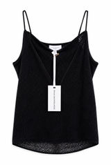Torn by Ronny Kobo Cami Black‎ Open Knit Lace Tank Top Sleeveless Tank Large NWT Photo 0
