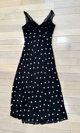 Black Polka Dot Midi Dress Photo 0
