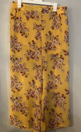 Torrid Womens 0, XXL Pull On Pants Yellow Chiffon Floral Wide Leg Flowy Photo 0