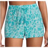 Womens City Streets Woven Shorts Teal Mermaid Tie Dye Swim Cover Up Shorts Sz L Photo 0