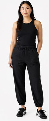 Levi's Womens Essential Joggers Size L Black Meteorite Mid Rise Tapered Stretch Photo 0
