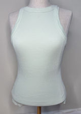 Reformation Tasha Tank Green S EUC Rib Knit Spring Summer Old Money Clean Girl Photo 0