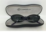 VTG Y2K Coastal Sunglasses Black Oval Frame Retro Aesthetic with Case Photo 0
