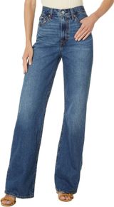 Levi's Premium Ribcage Wide Leg Jeans Size 24 Blue High Rise 90s Retro Denim Photo 0