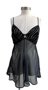 Inner Most Sheer Black Babydoll Slip Dress Y2K Lingerie Size M‎ Photo 0
