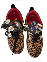 NEW Steve Madden Leopard Lace-Up Low-Top Pin Women's Sneaker Calf Hair SZ-8 Photo 0