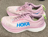 Hoka Bondi 8 Pink and White Athletic Sneakers Photo 0