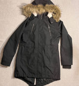 NUVANO Womens Black Faux Fur Hood Parka Winter Jacket Coat Size M‎ Photo 0