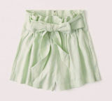 ✨ Abercrombie & Fitch Linen Blend Tie‎ Waist Shorts Size S Mint 🌿 Photo 0
