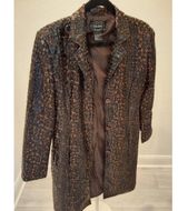 Selene Sport Vintage S Faux Snakeskin Leather Animal Print Long Jacket Coat NWOT Photo 0