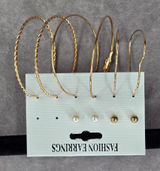Gold Pearl Hoop Stud Swirl Heart‎ Dangle Fashion Jewelry Earrings NWT JB2-24 Photo 0