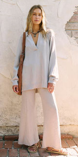 Free People Free-est Drea oversized gray polo collar sweater Photo 0