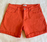 Kensie Orange Coral Cuffed Shorts Photo 0