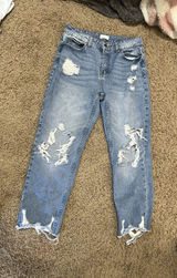 Boutique Ripped Mom Jeans Blue Size M Photo 0