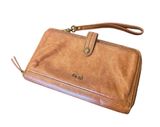THE SAK Iris Tobacco Brown Flower Embossed Smartphone Crossbody Wristlet Wallet Photo 0