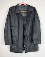 Lauren Ralph Lauren Black Waxed Cotton Barn Jacket Chore Coat Size Small Photo 0