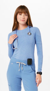 Salta Seamless Long-Sleeve Under scrub Ceil Blur Size Small NWT Photo 0