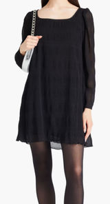GANNI Plisse Georgette Mini Dress Black Sz‎ 40 (US 8/10) Photo 0