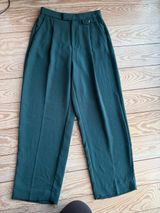 Madewell Green Pleated Wide-Leg Pants Size 4 Photo 0