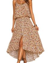 Cynthia Rowley Top Midi Skirt Set L Floral Matching Outfit‎ Peasant Cottage Boho Photo 0