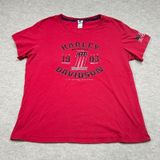 Harley Davidson Sauk Prairie WI Red Graphic T-Shirt Womens American‎ Flag Sleeve Photo 0