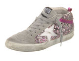 Golden Goose Gray & Pink Glitter Mid-Top Sneaker | Size 37 Photo 0