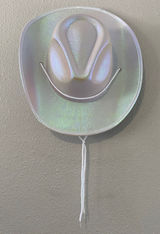 White Iridescent Cowgirl Hat Western Country Festival Summer Party Going Out Photo 0