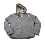 Vuori womens short gray puffer coat with hood. Size XS. winter coat, ski lodge Photo 0