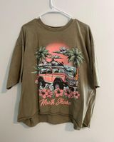 Inspired Culture green and pink oversized tee Photo 0