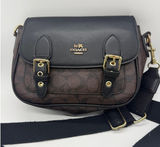 Coach Signature Lucy Crossbody‎ Bag Womens Small Brown Canvas Leather Buckle Photo 0