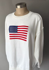 Orange Kiss Essentials American Flag Knit Sweater Ralph Lauren Inspired Size XL Photo 0