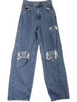 Garage Women's Size 25 Wide Leg Ample Baggy High Rise Jeans 90s Grunge Hip Hop Photo 0