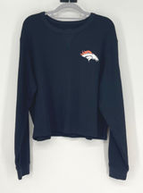 NFL Denver Broncos New Era Team Apparel‎ Long Sleeve Cropped Top XXL Black Logo Photo 0