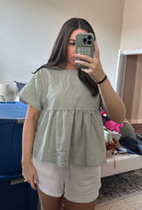 Green Peplum Shein Top Photo 0