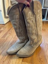 Grey Suede Western Target Cowboy Boots Photo 0