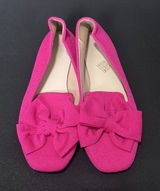 Women's Pink Flats Hot Pink Fabric Bow Almond Toe Size 11 Photo 0