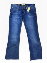 NWT Emerson Edwards Flare Boot Cut Jeans Dark Wash Size 32 Mid Rise Raw‎ Hem Photo 0