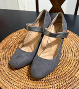 Dexflex Comfort Womens Grey Faux Suede Mary Jane Block Heel Pumps Size 7 Photo 0