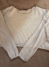 Brandy melville white cropped off the shoulder Photo 0